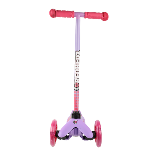 Credhedz 3 Wheel Light Up Wheels Scooter with Matching Abs Helmet & Protective Gear