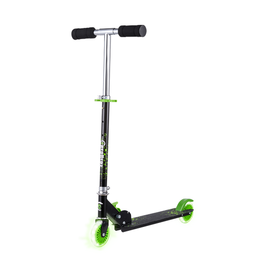 Credhedz 2 Wheel Light Up Wheels Scooter with Matching Abs Helmet and Protective Gear